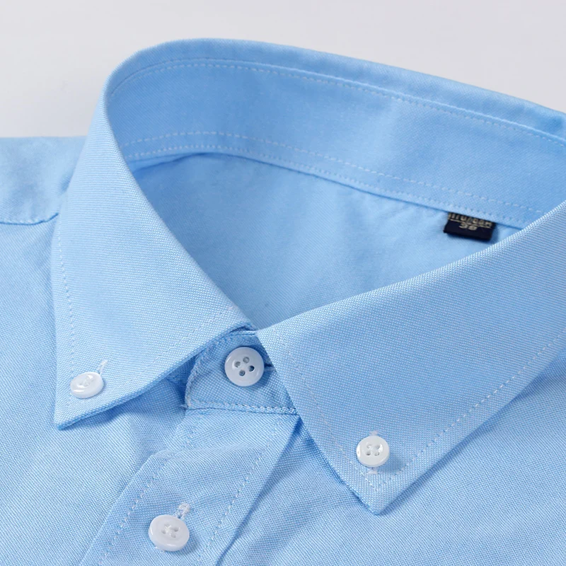 100% Cotton Oxford Short Sleeve Dress Shirt Men's Summer Fashion Stripe Plaid Shirt Men Short Sleeve Business Formal Social