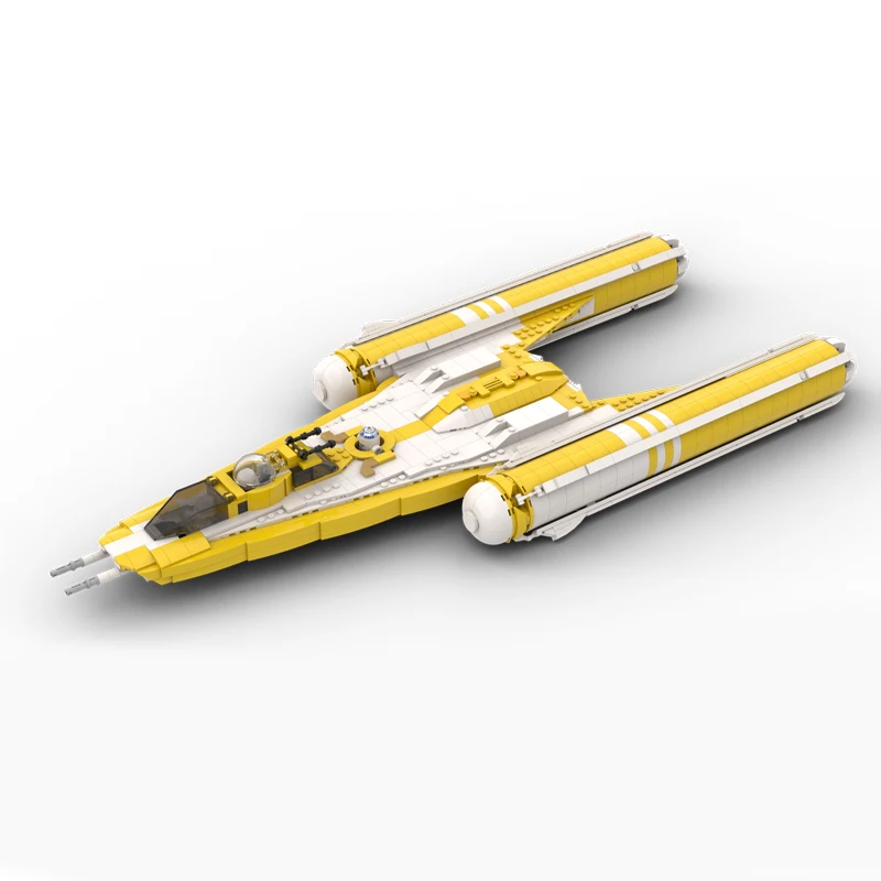 MOC Star Y-Wing Starfighter Dark Blue Red Yellow Version Building Block Set with Stand for Fans Model Assembly Toy Birthday Gift view 5