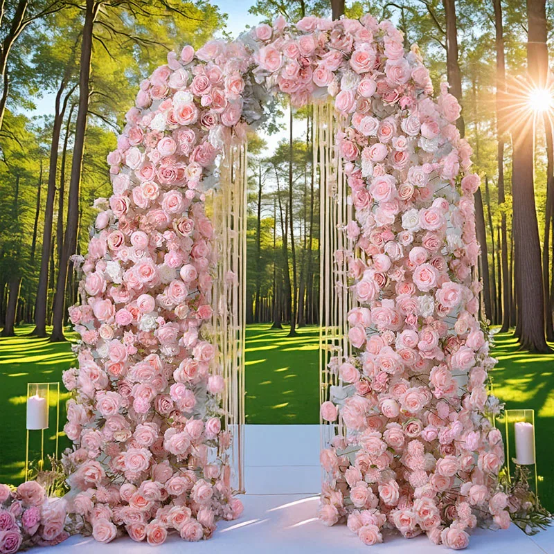 

Pink Oxhorn Floral Art Dreamily Adorn Wedding Arches Super Eye-catching for Engagement and Outdoor Exhibition Arrangements