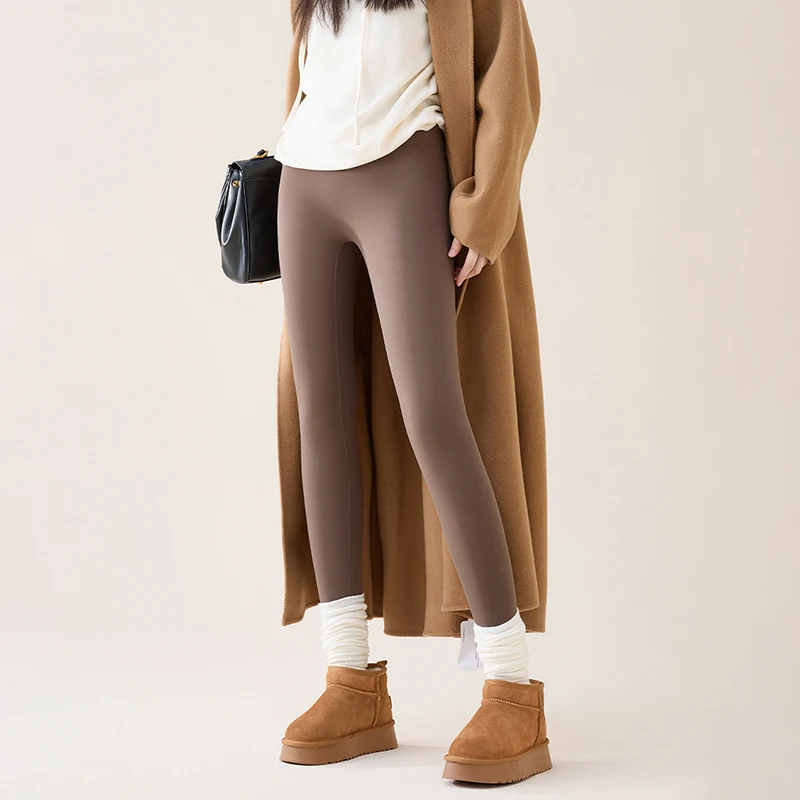 2025 para fora usar nude sensação sem costura leggings feminino outono inverno mais veludo yoga leggings alta estiramento calças de yoga magros para mulher