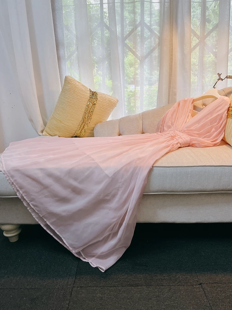 

Ele Pink Floral Print Long Sve High Waist Gown Luxury Slim Fit Birthday Cotail Par Resort Fro Skims Ele Ladies