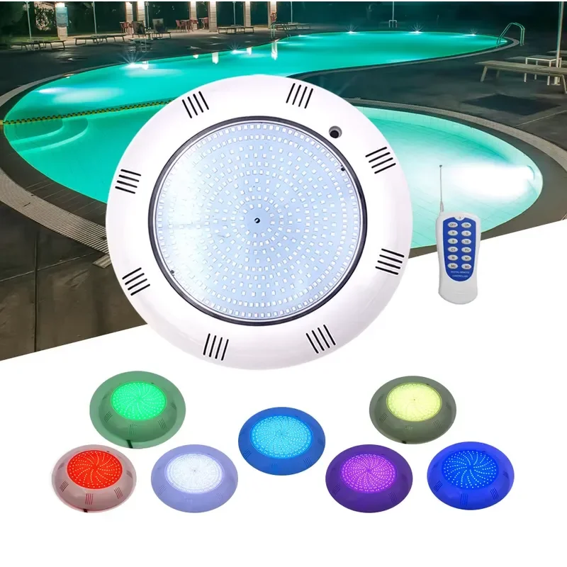12V Low Voltage RGB LED Pool Light 24W IP68 Waterproof ABS Underwater Lamp for Swimming Pond Fountain Garden Decoration CE
