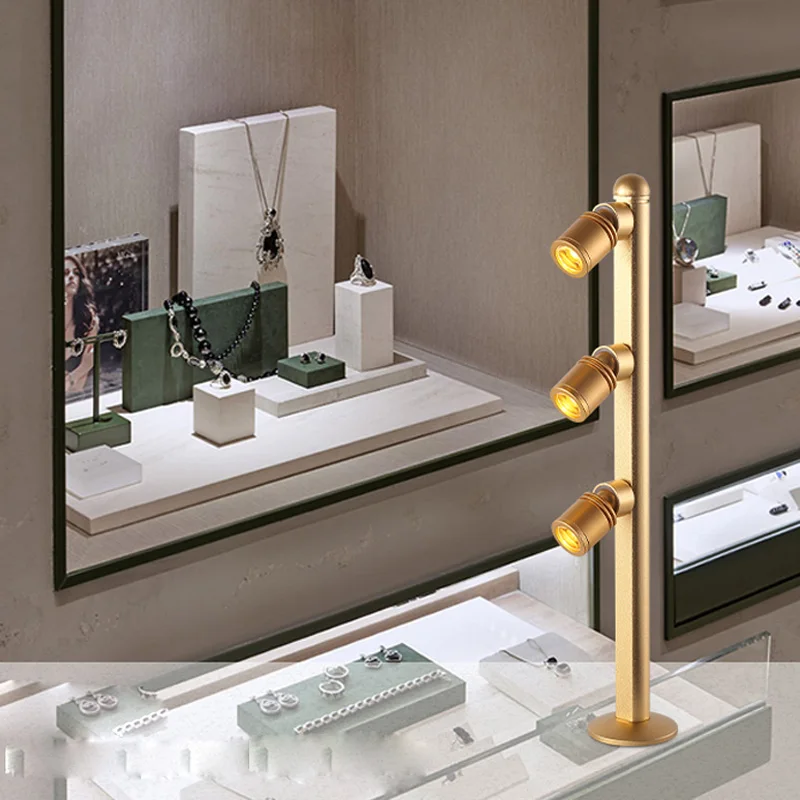 Holofote led regulável 1w 3w 5w ac220v, lâmpada de joias, vitrine, exposição, contador de diamante ajustável, rotação de 360 graus