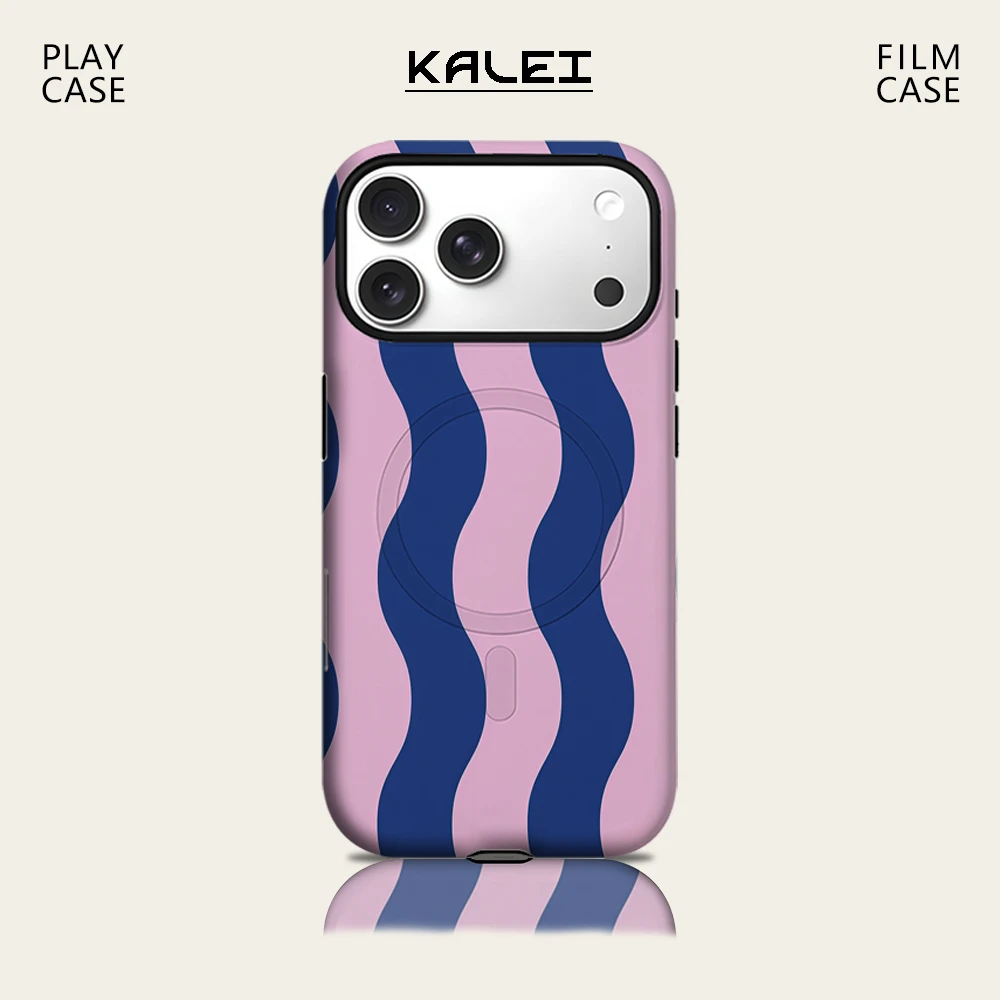 Blush & Blue Wave Handyhülle für IPhone 17 16 15 14 13 Pro Max Plus für magnetische einzelne doppelschichtige robuste Hülle