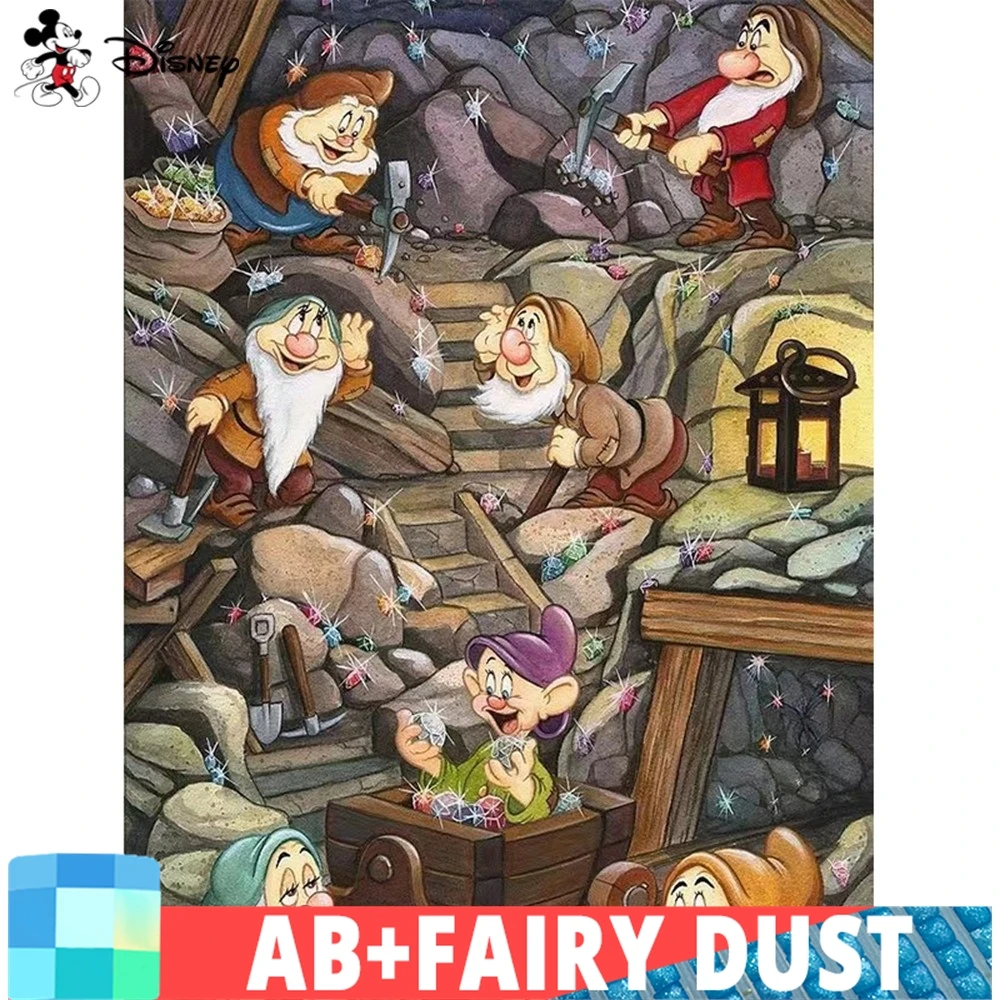 Fairy Dust AB Disney Diamond Painting Cartoon Seven Dwarves Coloring Diy Mosaic Kit Velvet Canvas Handicraft Home Decor