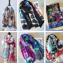 Foreign trade original single Spanish print color art shawl large square trend women's scarf