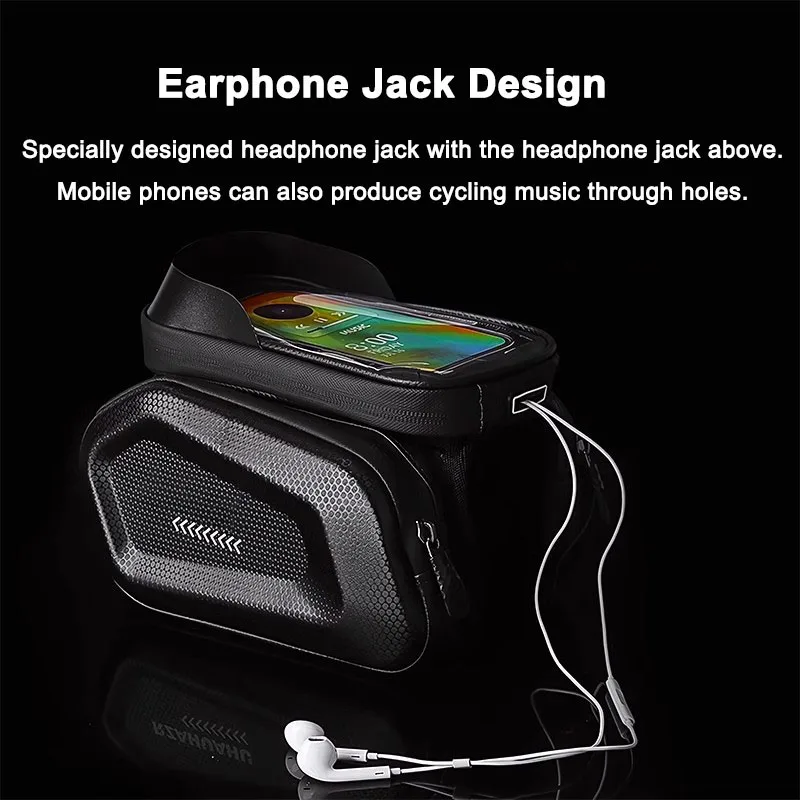 Phone Hard Case Bicycle Top Tube Bag MTB Road Bike Accessories Large Capacity Waterproof Reflective Saddle Bag Cycling Front Bag