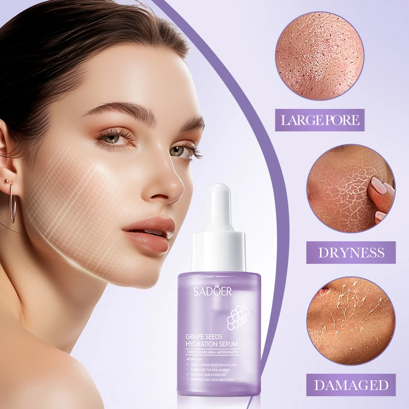 Grape Seed Antioxidant Serum Brighten Improve Skin Dullness Shrink Pores Oil Control Moisturizing Lift Firm Korean Cosmetics