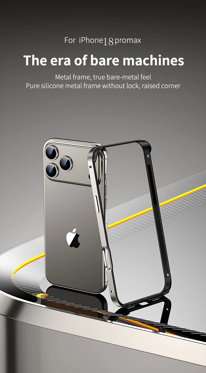 Hybrid-Silikonrahmen Aluminiumlegierung Handyhülle für iPhone Air 18 17 16 15 14 13 12 Pro Max Wärmeableitender Metall-Bumper Zubehör – Detail 1
