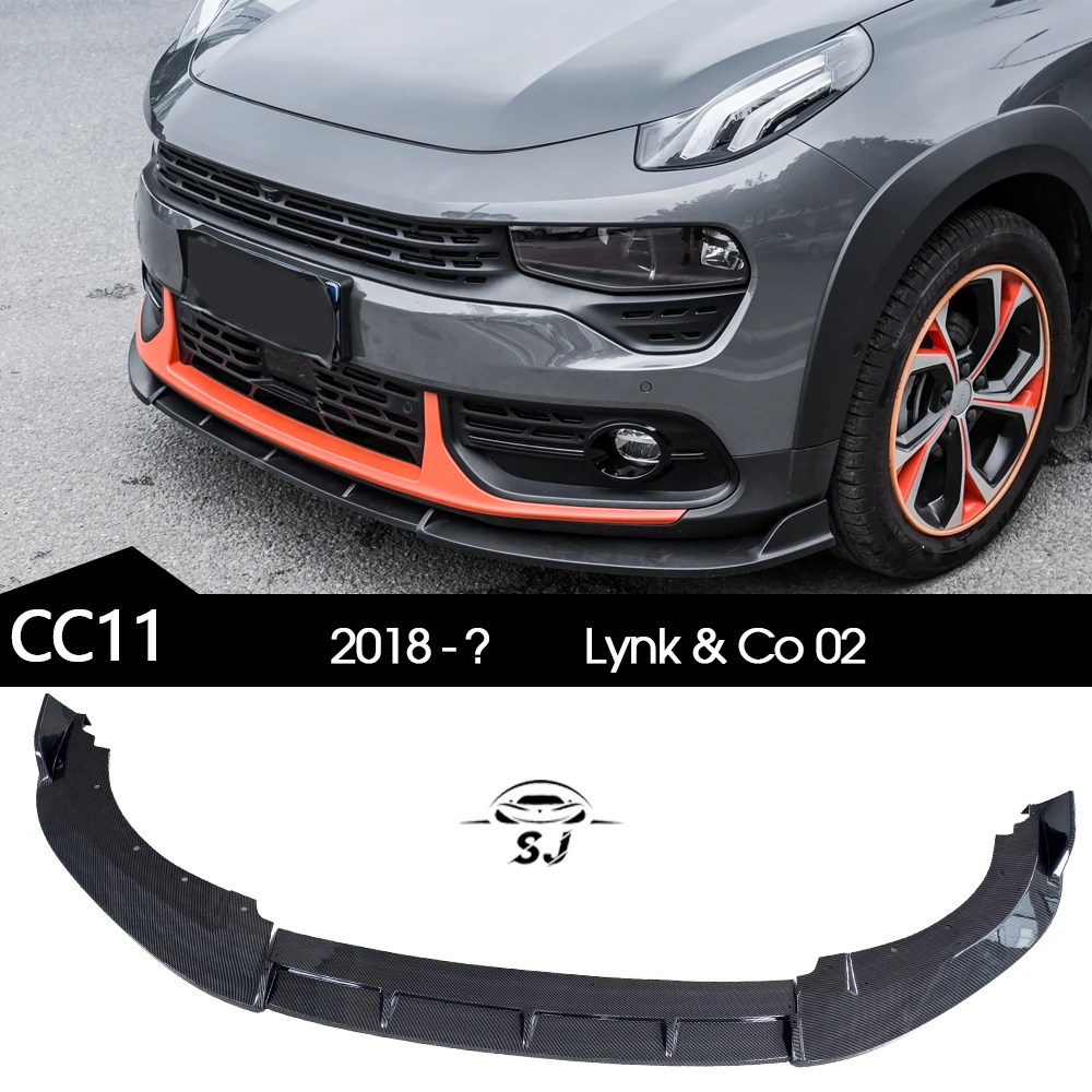 

Carbon Fiber Printing Gloss Black Front Bumper Lip Spoiler Protector for Lynk & Co 02 CC11 2018 - 2024 SUV (Not for Hatchback)