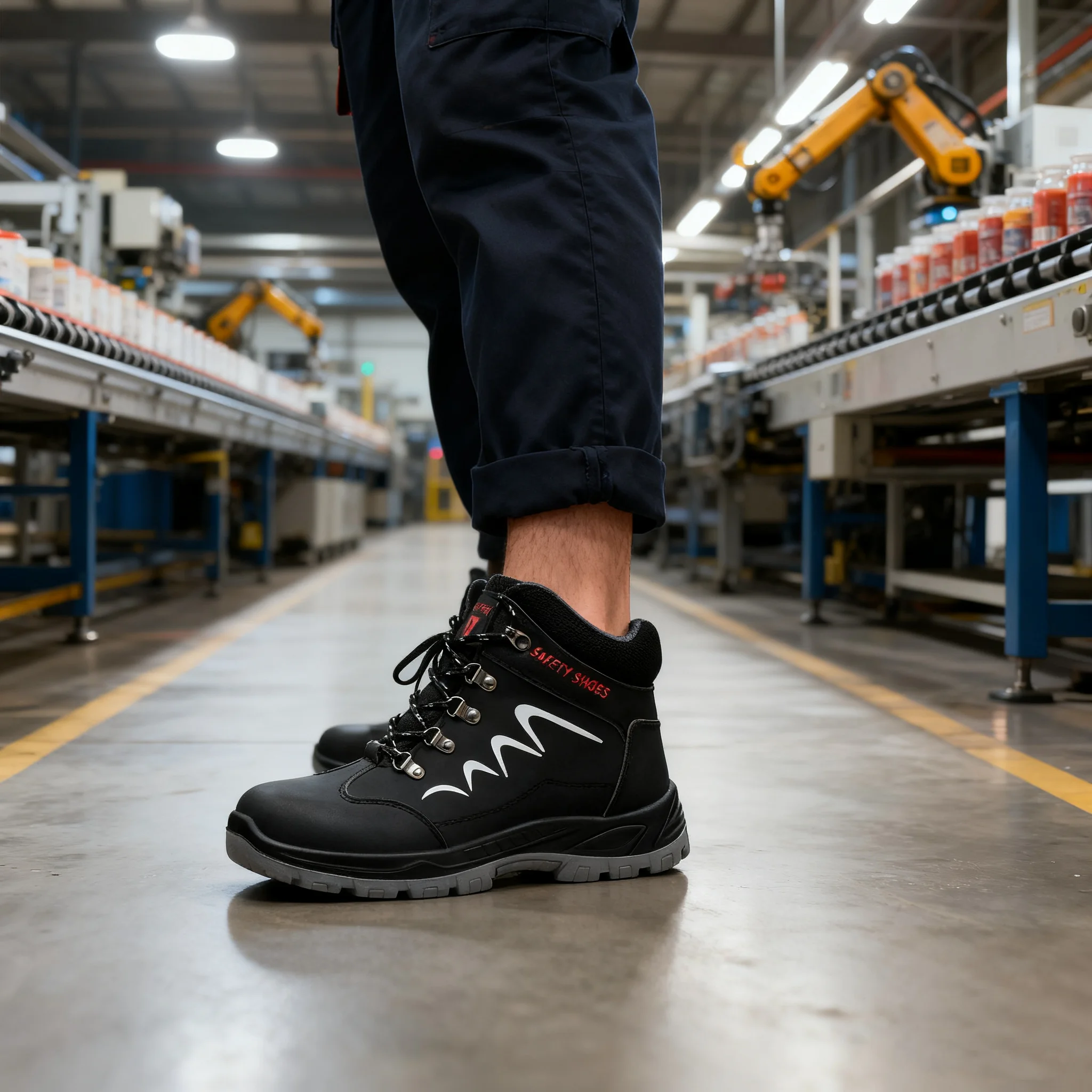 High Quality Men's Indestructible Safety Shoes Construction Breathable Steel Toe Work Boots Non Slip Navy Platform Botas For Men