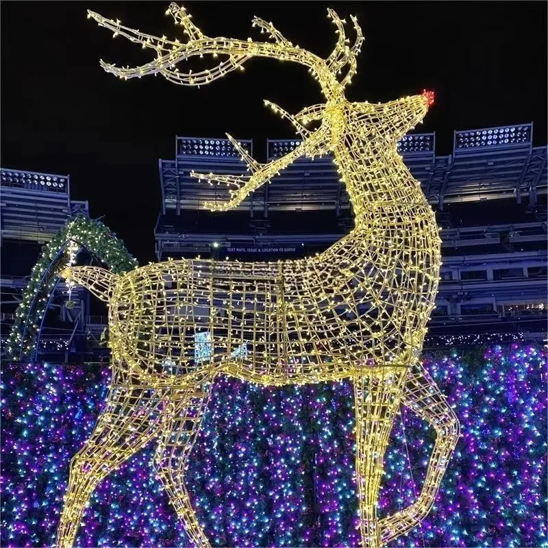 2D animal neon light outdoor beautiful Decorative 3D bear horse Lights High Quality Led Christmas large Elk deer motif Light