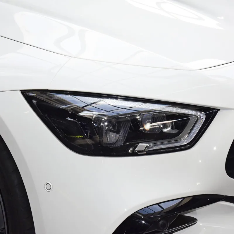 سيارة العلوي الزجاج PC عاكس الضوء غطاء عدسة لمرسيدس بنز AMG GT GT50 53 63S W290 كشافات زجاج قاتم غطاء للعدسات 2019-2022