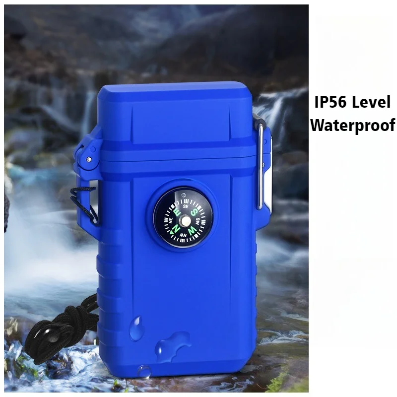 

Blue Fire Cigar Ignifier Waterproof/Windproof Open Flame Lighter With Compass Inflatable Cigarette Lighters & Smoking Accessorie