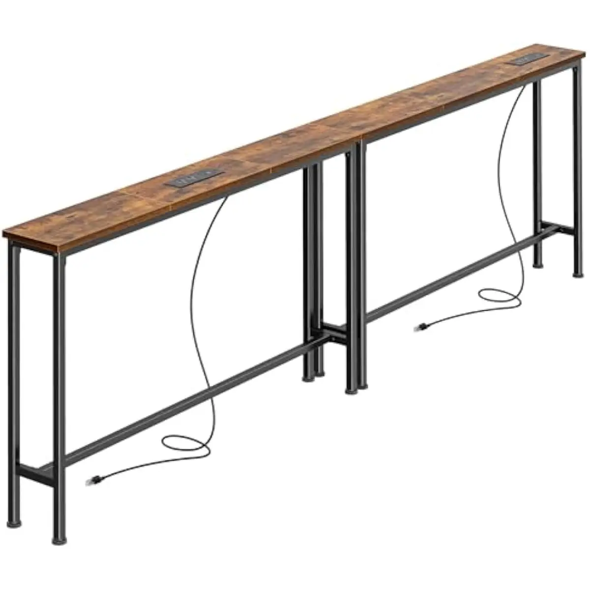 78.8 inch Ultra-Slim Sofa Console Table with Dual Charging Hubs 2 AC Outlets 1 USB 1 Type-C Flexible Modular Design Fits Tight g