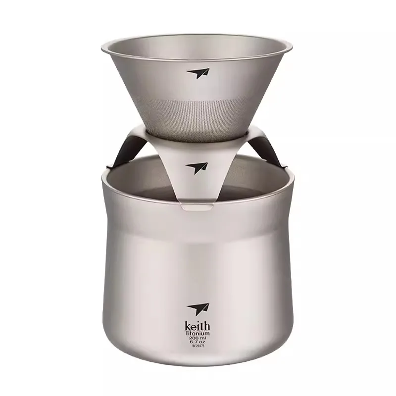 Keith Titanium Ultraleve Cafeteira, Estojo de couro Premium incluído, Ti3911