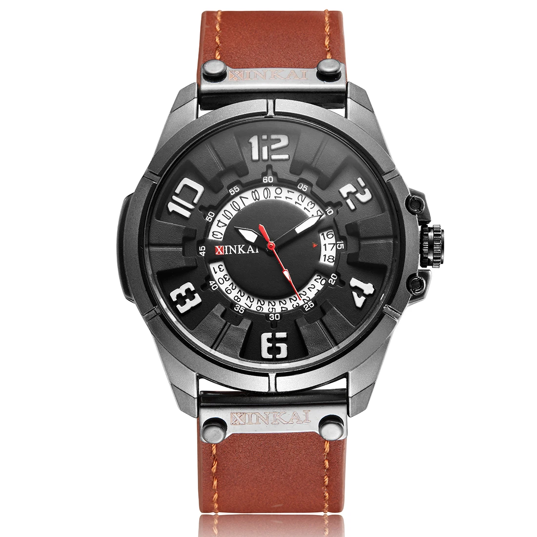 Large Big Dial Luxury Men Watch Casual Black Brown Concept Reloj Men's Quartz Wristwatch Brand Sports Watches Fashion Man Clock