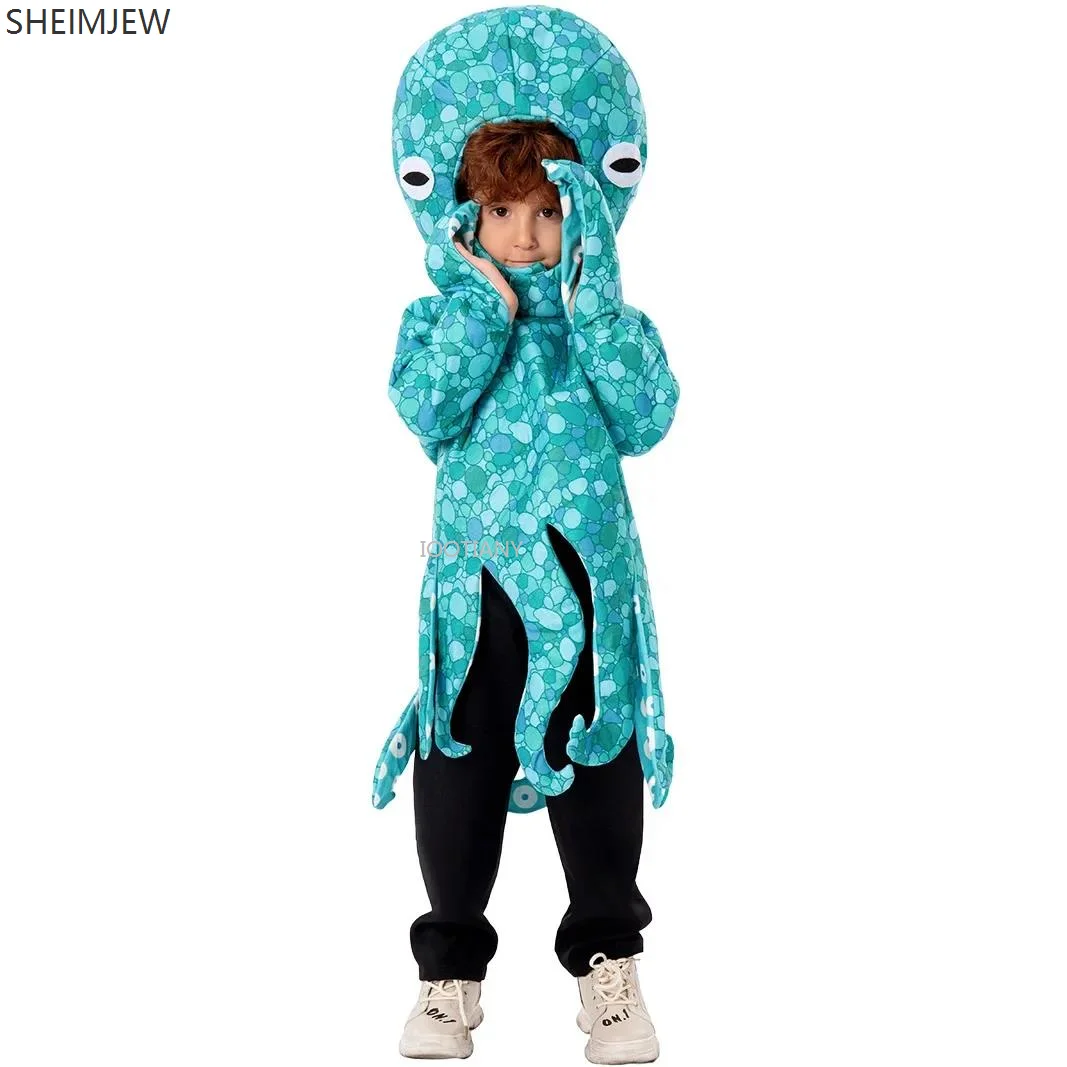 

Unisex Octopus Inkfish Cosplay Costume Blue Sea Animal Sea Monster Jumpsuit Adult Carnival Holiday Party Stage Performance Suits