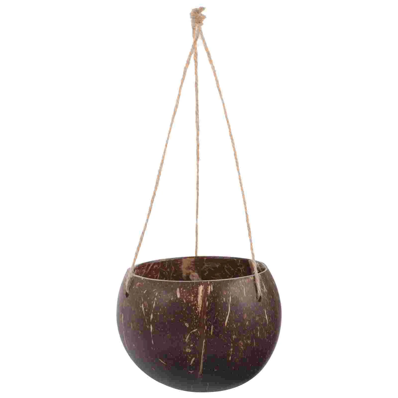 Coconut Shell Flowerpot Pots for Indoor Plants Hanging Planter Baskets Natural Decor