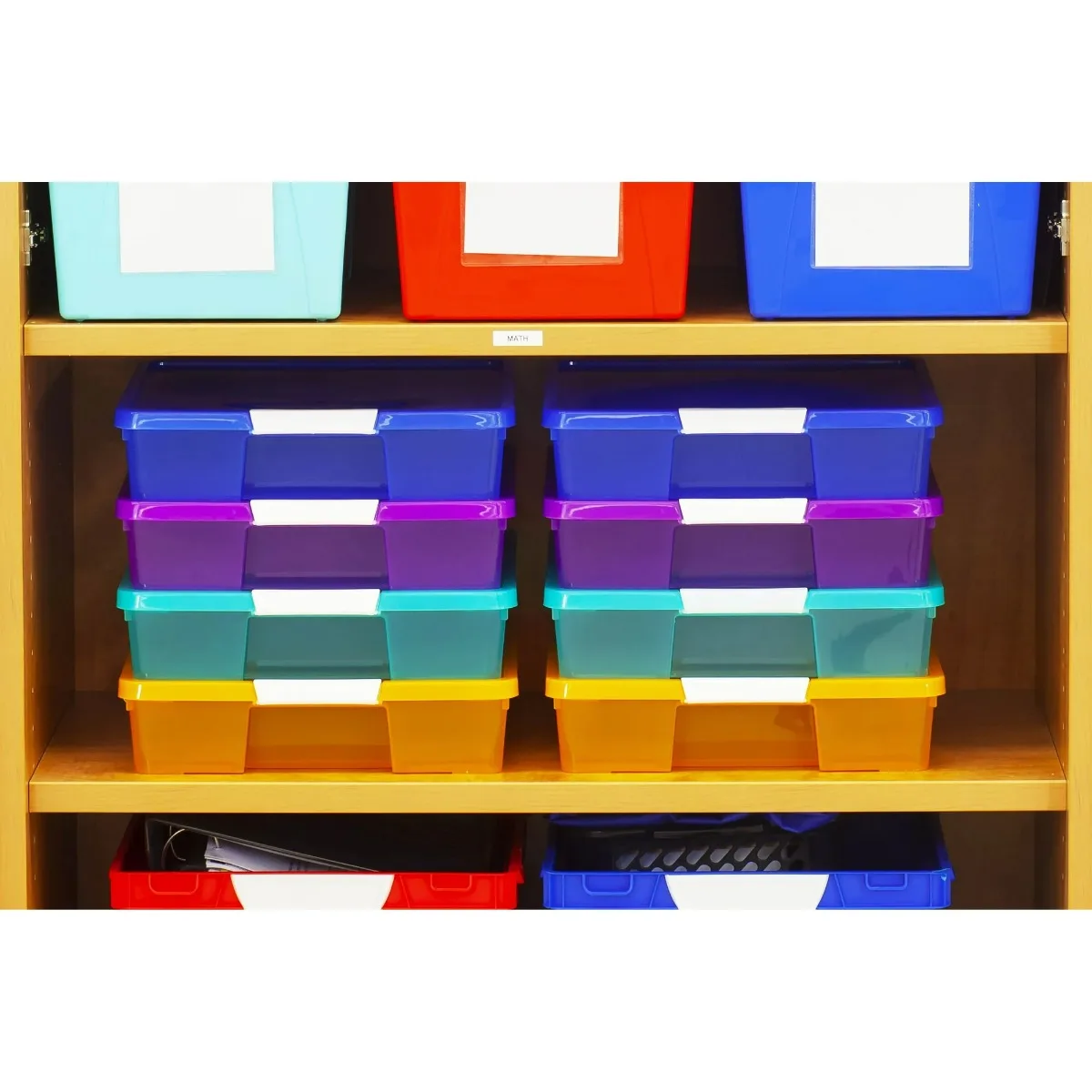 12x12 Stack & Store Box, Assorted Colors, Case of 5