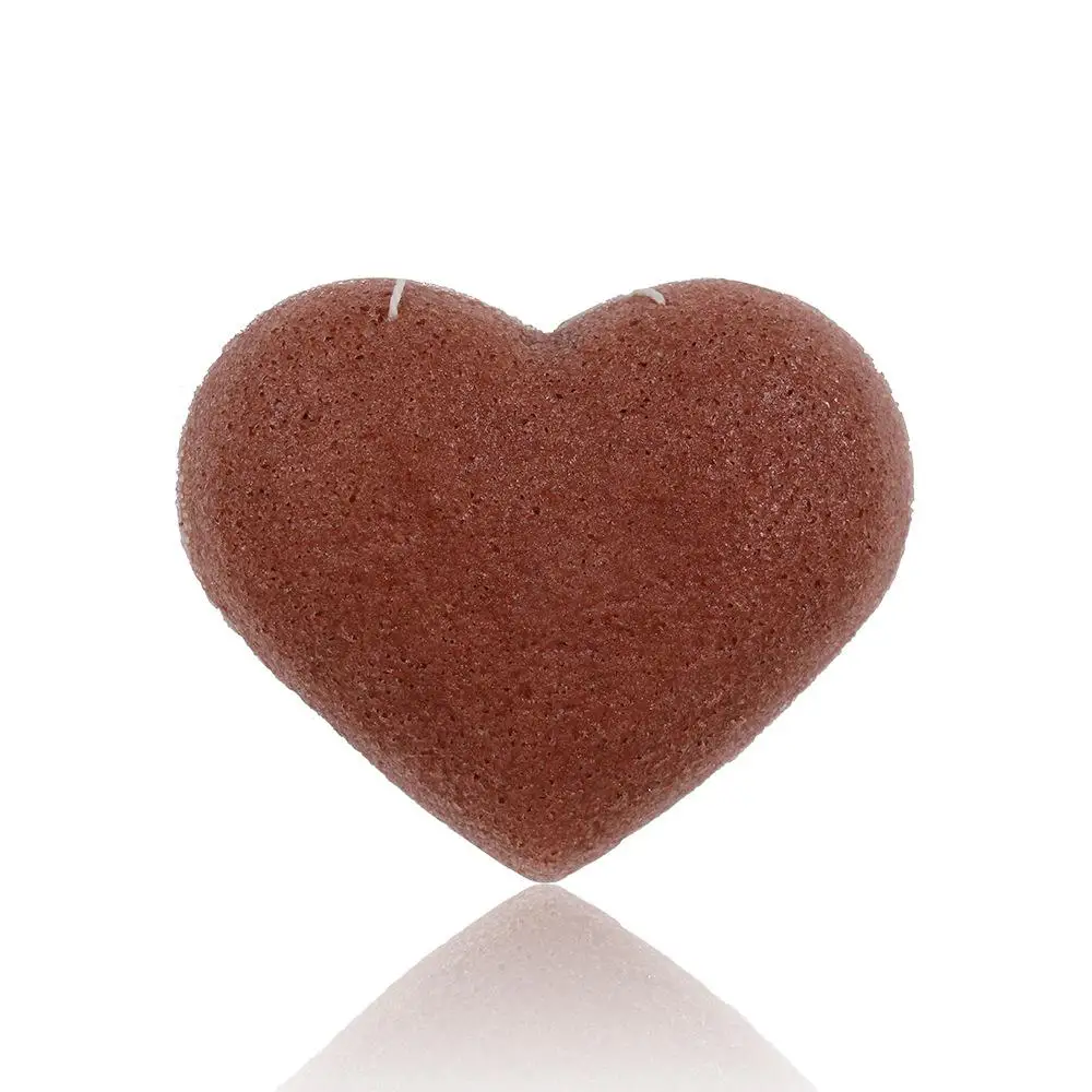 Color Heart-shaped Natural Soft Konjac Facial Puff Face Cleanse Washing Sponge Exfoliator Cleansing Sponge Puff Skin Care Tool