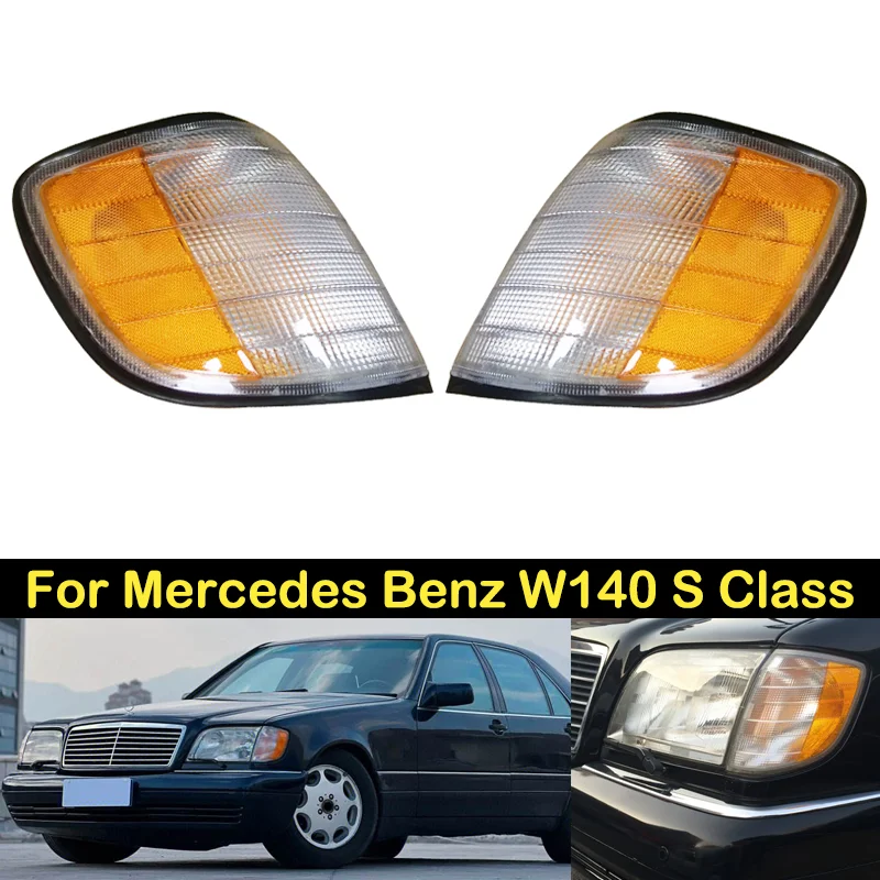 DECHO 2pcs Turn signal light For Benz W140 S-Class USA 1991-1998 S500 S600 S300 Corner light Side light Fender Light headlight