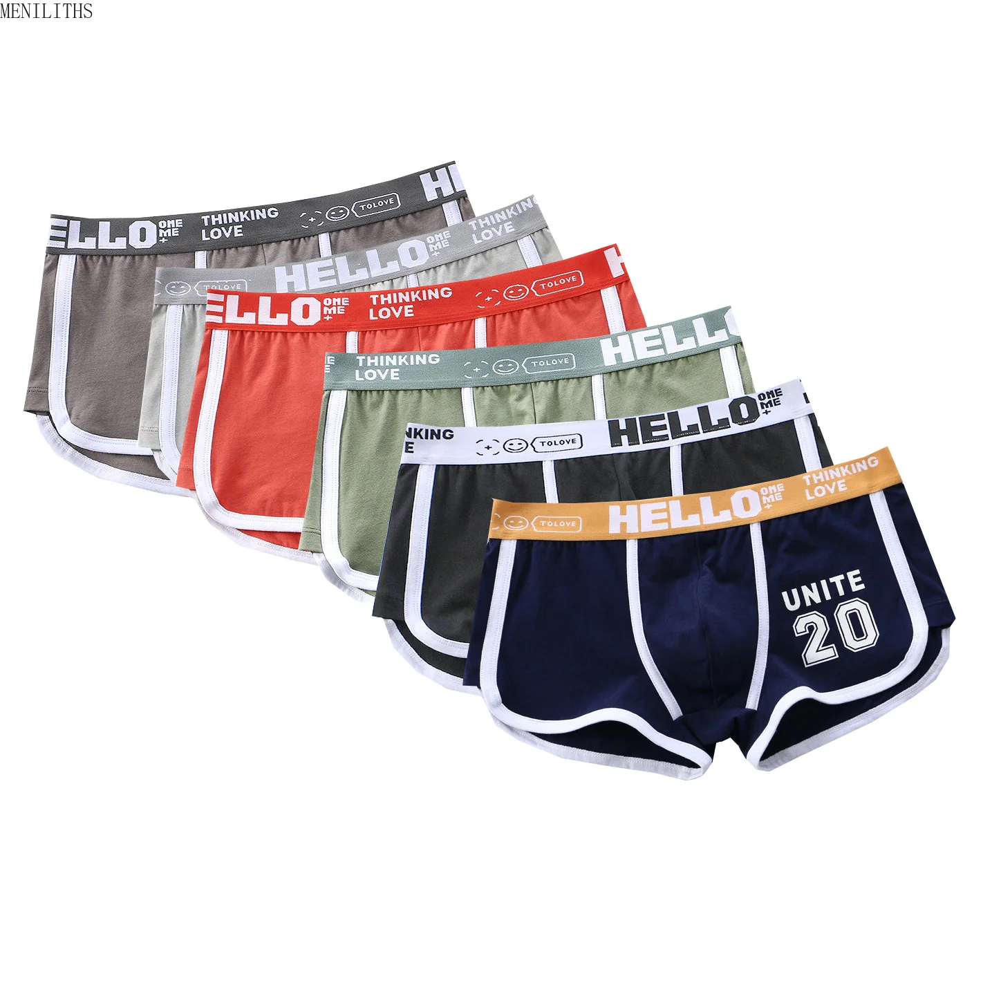 6pcs/lot Cotton Men Underwear Fashion Male Large Size Boxershorts  Men Underwear Comfortable Solid Underpant New Style Men Boxer