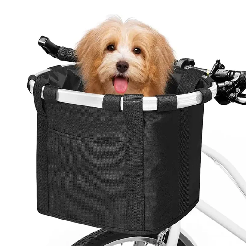 Big Capacity Bike Front Basket Bag Foldable MTB Front Bag Portable Pet Carrier Bag Bike Accessories