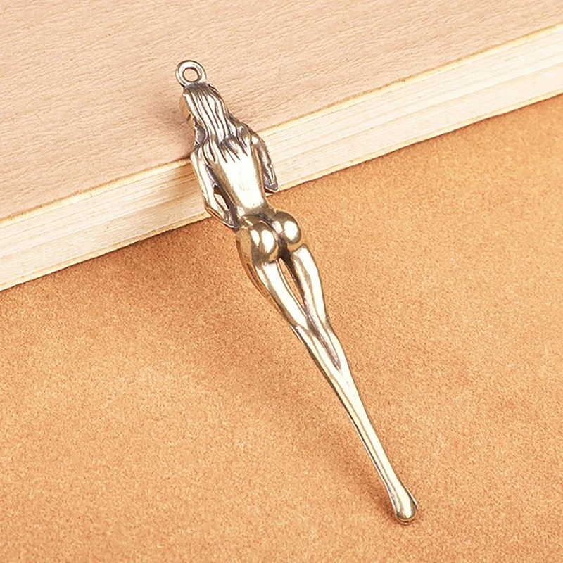 

Creative Brass Keychain Earpick Beauty Women Keychain Pendants Handmade Goddess Ear Pick Tool Outdoor Camping Ear Pick