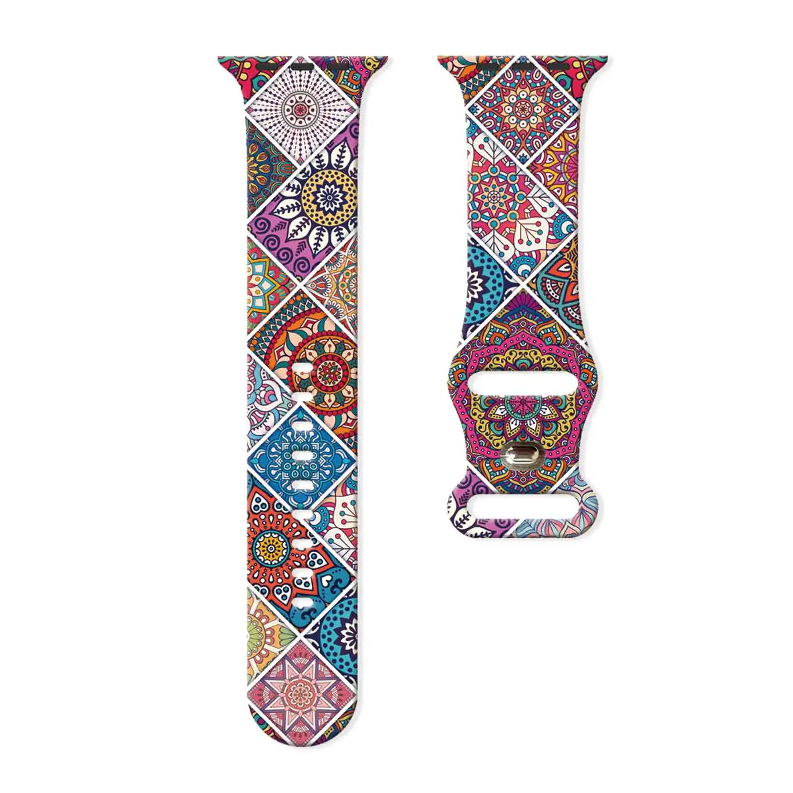 

Silicone printed watch strap for Apple Watch 11 10 9 8 7 Silicone Band Replaceable Bracelet for iWatch 46mm 44mm 42mm 41mm