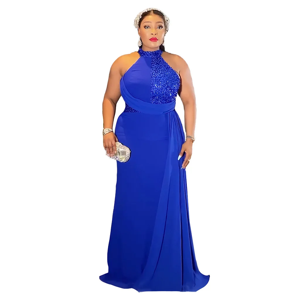 حجم كبير فستان نسائي طويل موضة أفريقية أنيقة مثير الرسن فساتين السهرة حفل زفاف ثوب أنقرة Dashiki ثوب Vestidos #6