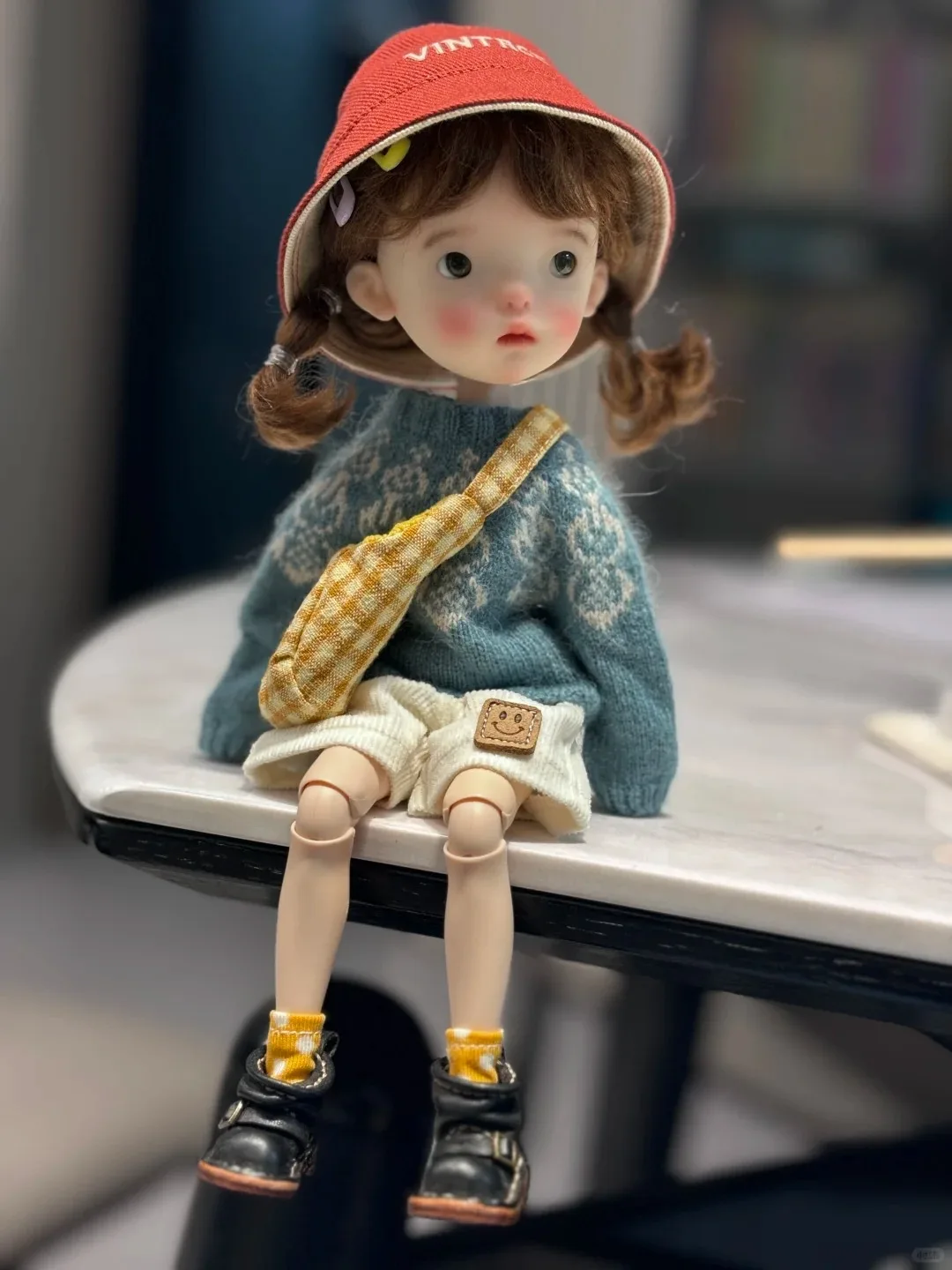 BJD用の大きな頭の樹脂人形,新しいファッション人形,超かわいい,愚かでかわいい,1:6 da meng qbaby,2024