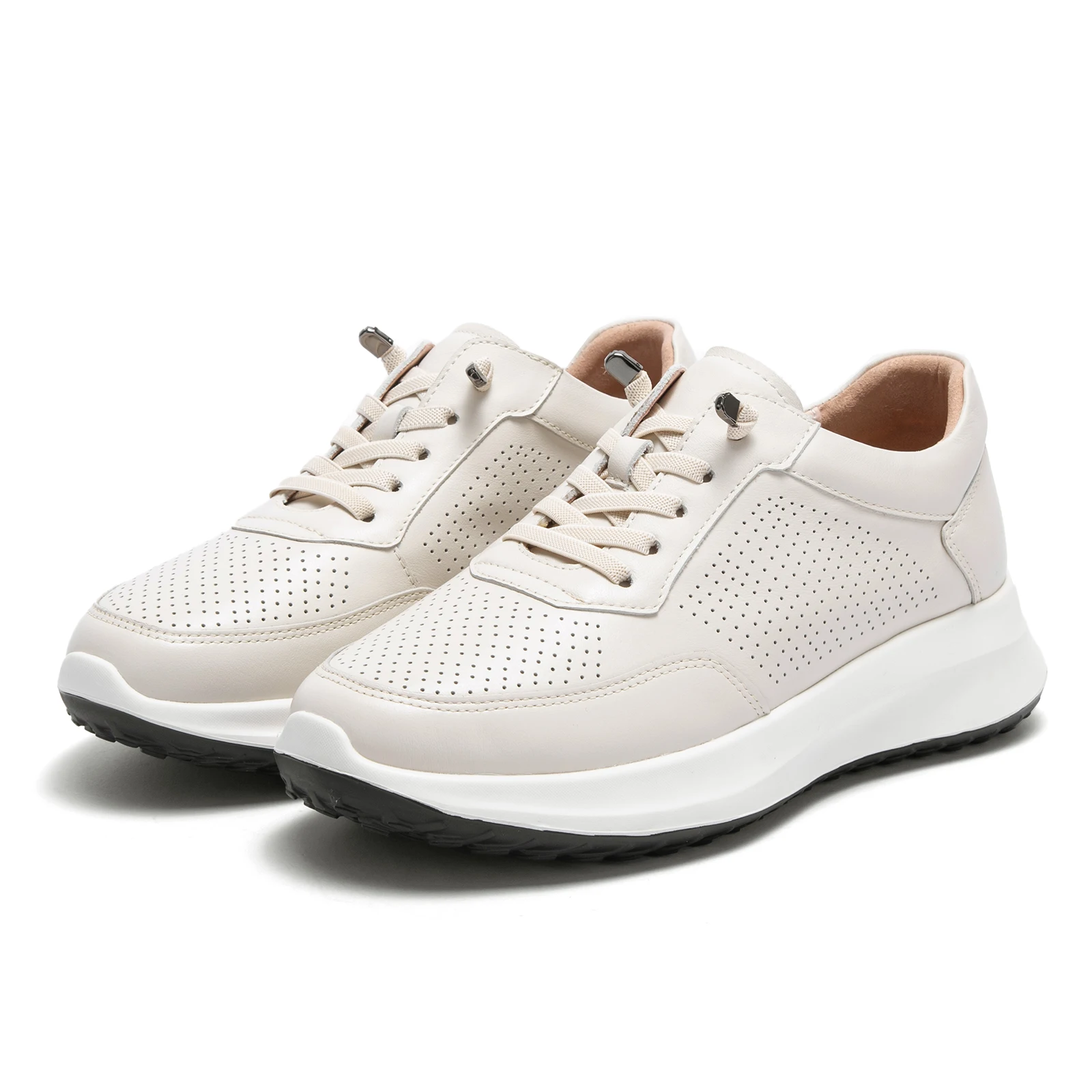 C-H Women's Walking Shoes 2026 Autumn New High Quality Cow Leather Walking Shoes Arch Support
