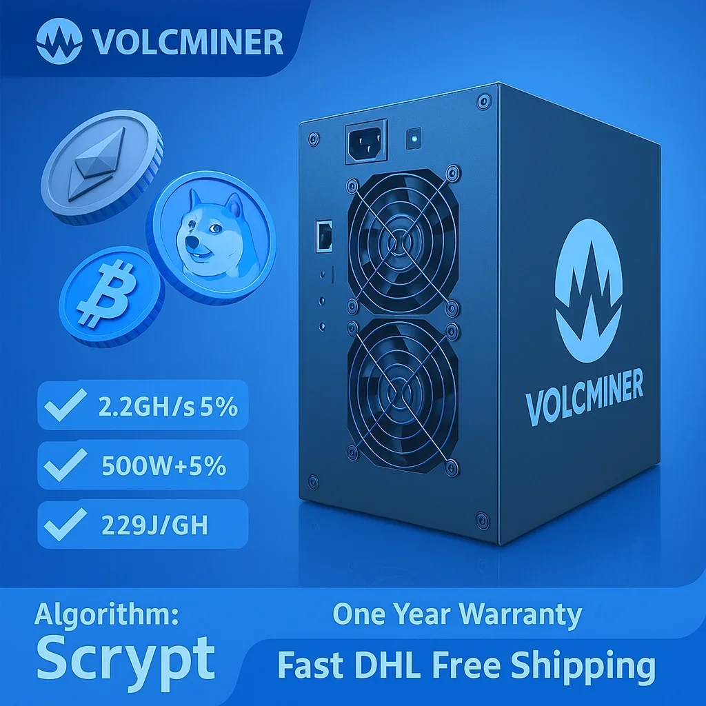

СОВЕРШЕННО НОВЫЙ новый запас VolcMiner D1 Mini LTC и Doge Coin Miner 2,2 ГГц/с 500 Вт, экспресс-доставка