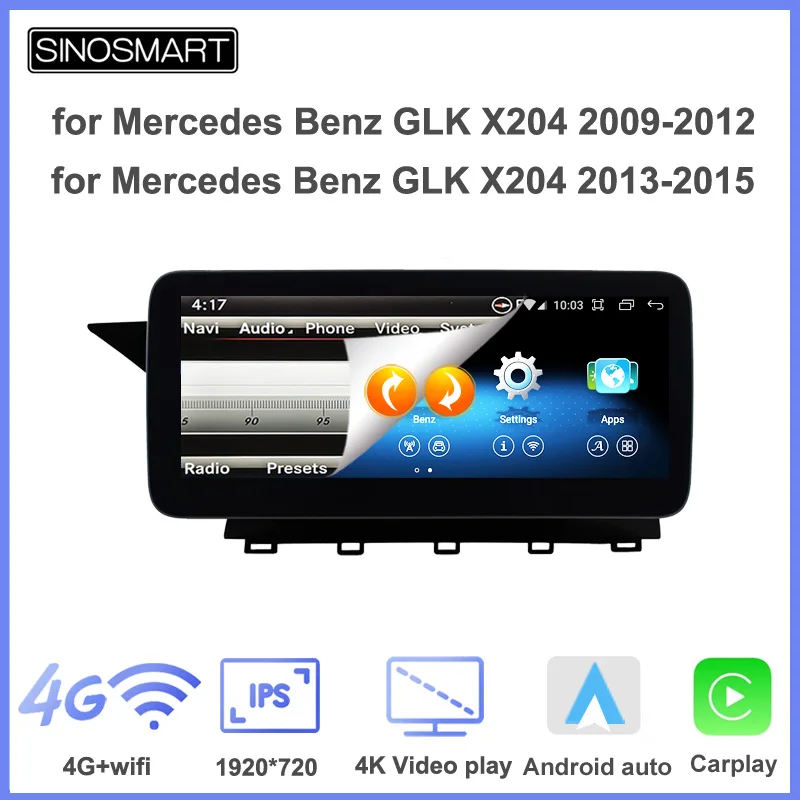 

Sinosmart Car GPS Multimedia Navigation for Mercedes Benz GLK Class X204 2009-2012 2013-15 LHD Version All OEM Features Retained