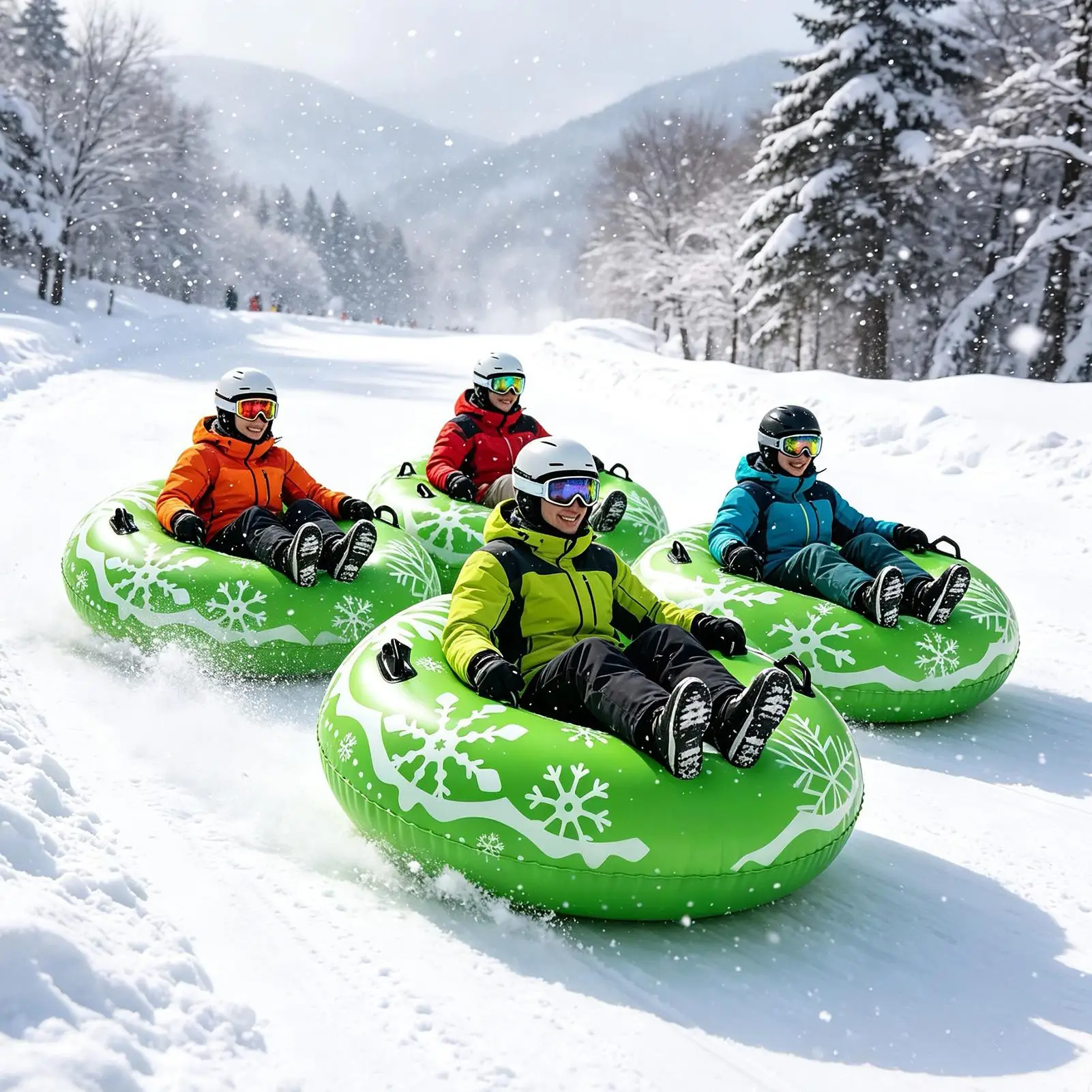 90x90cm Thickened PVC Snow Tubes For Adults Inflatable Ski Sledding Tire Winter Game Toy For Outdoor Skiing Christmas Activity