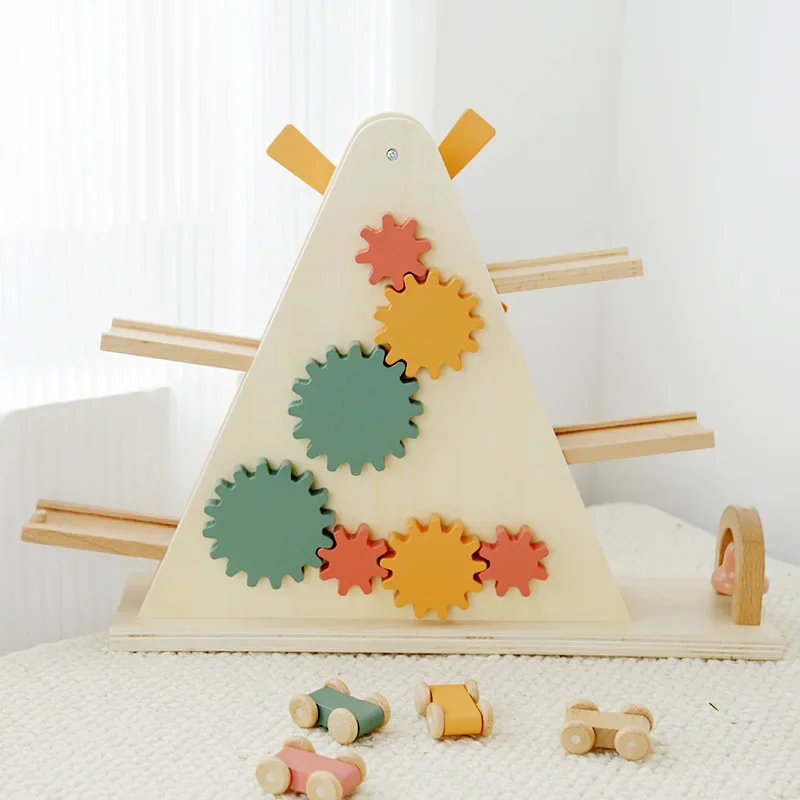 

Children Toy Wooden Track Glide Car Toddler Toys Dollhouse Accessories Montessori Busy Board Games Building Blocks Constructor