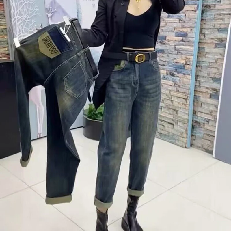 

Harlan Jeans for Women, High Waisted, Stretch Pants, Casual Trousers, Thin Radish Daddy, Large Size, Autumn and Winter, New