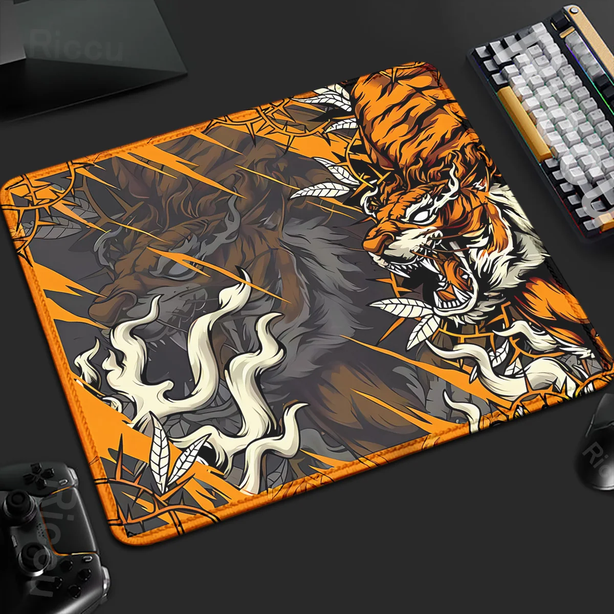 Small Mouse Pad Anime Tiger Portable Gaming Deskmat 40x45cm Office Mousepad Game Accessories Lock Edge Keyboard Pad Table Carpet