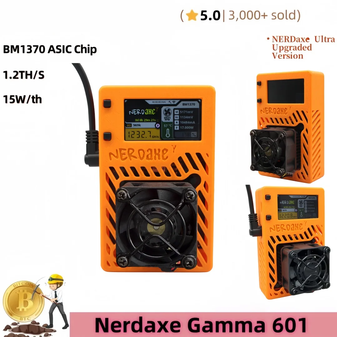 

2025 Latest Bitaxe Gamma 601 Bitcoin Miner 1.2TH/S BM1370 Asic Chip Low Noise Crypto Miner 2.4G WiFi 18W Bitcoins Mining Machine
