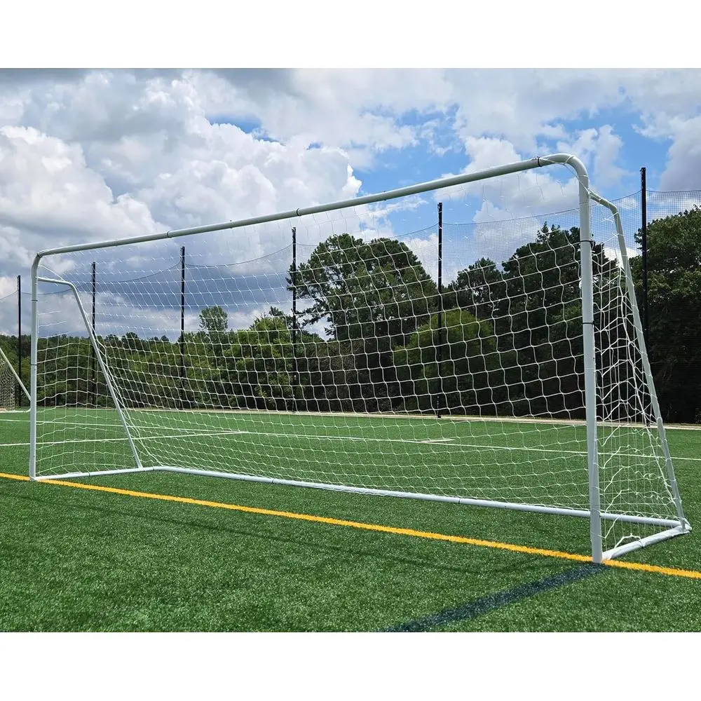 

Portable 24x8ft Steel Soccer Goal with Net - Tournament-Sized, Heavy Duty Training Equipment