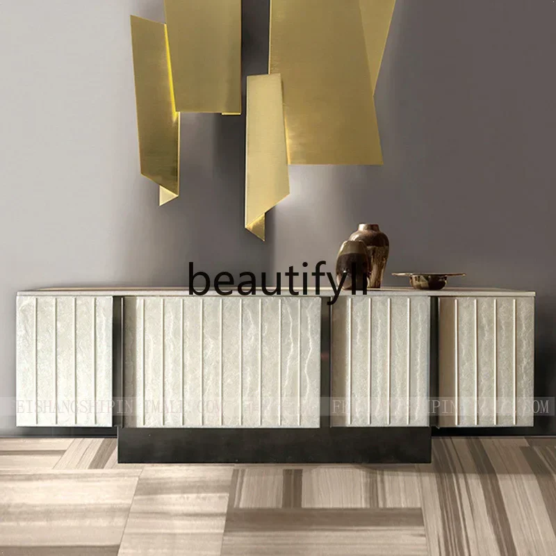 XZQLight luxury dining side cabinet, modern simple entrance table, marble entrance cabinet against the wall