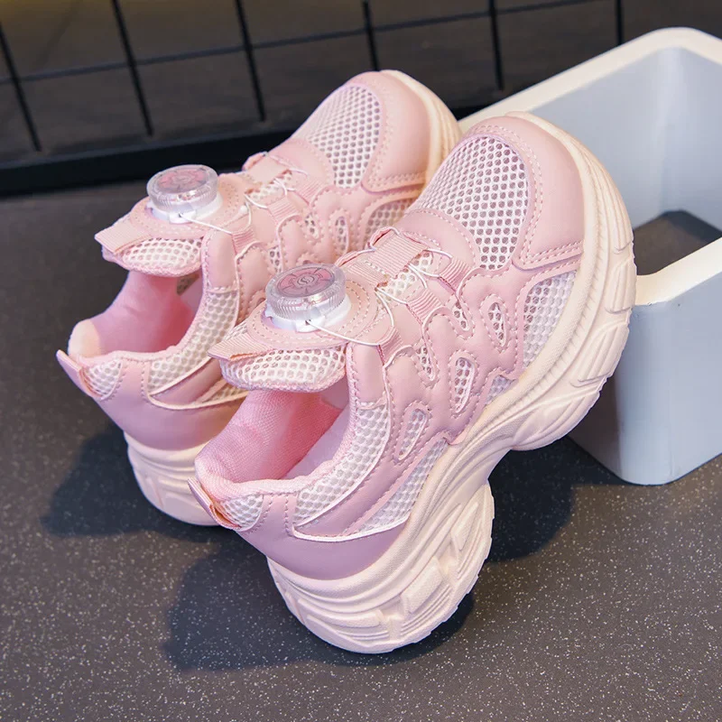 Frühling Herbst Jungen Mädchen Atmungsaktive Mesh Dad-Schuhe Kinder Weiche Sohle Rutschfeste Schul-Sneaker Kinder Freizeit Laufschuhe Sportschuhe – Detail 5
