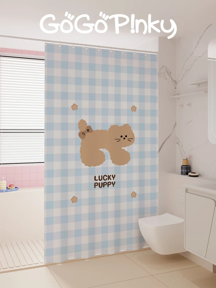 

Home Batoom ower Curtain Waterproof Korean Sle Cry ower Partition Curtain Four Seasons Universal No Drilling Needed