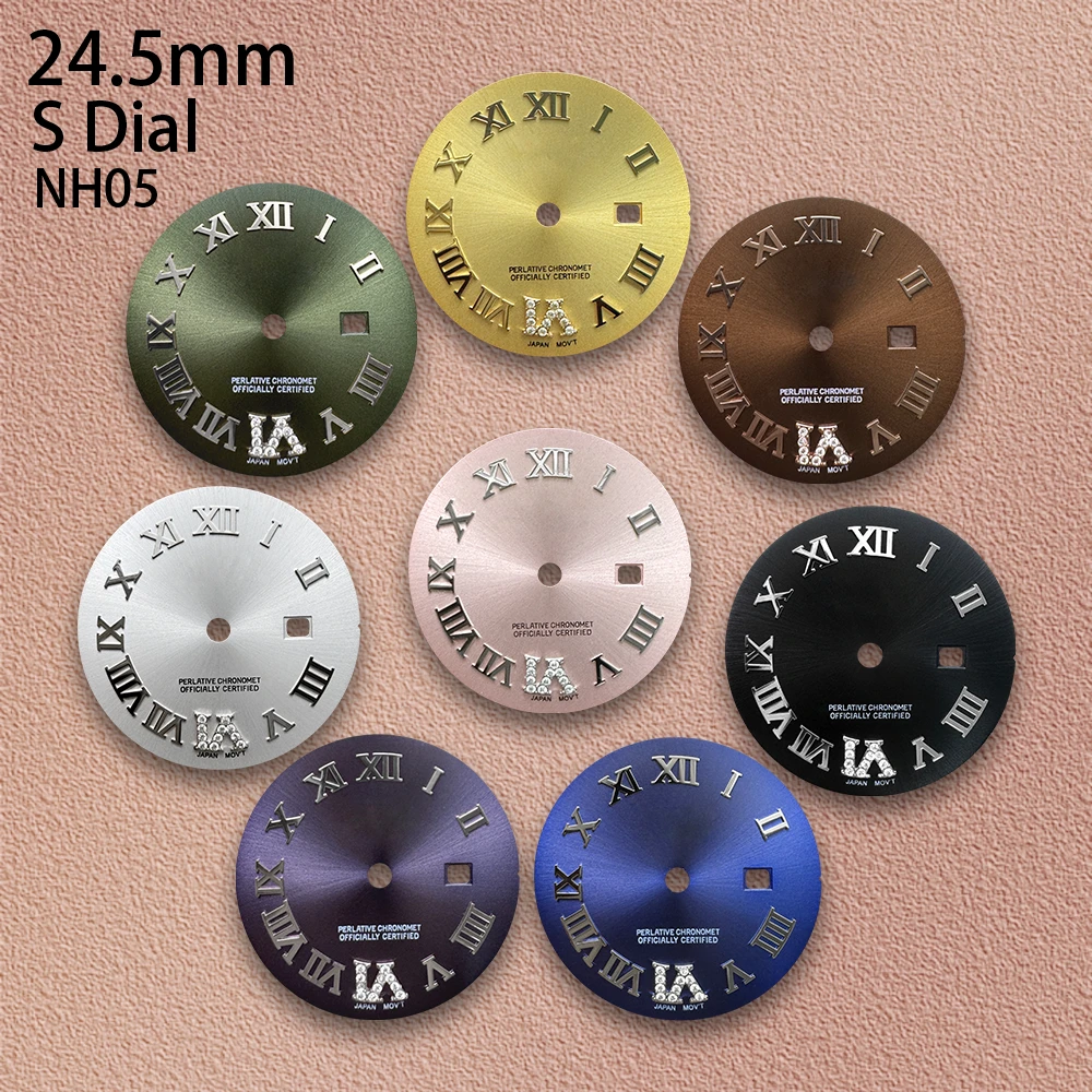 

24.5 mm High-Quality S Logo Roman Numeral Dial Suitable For NH05 Movement High-Quality Watch Modification Accessories