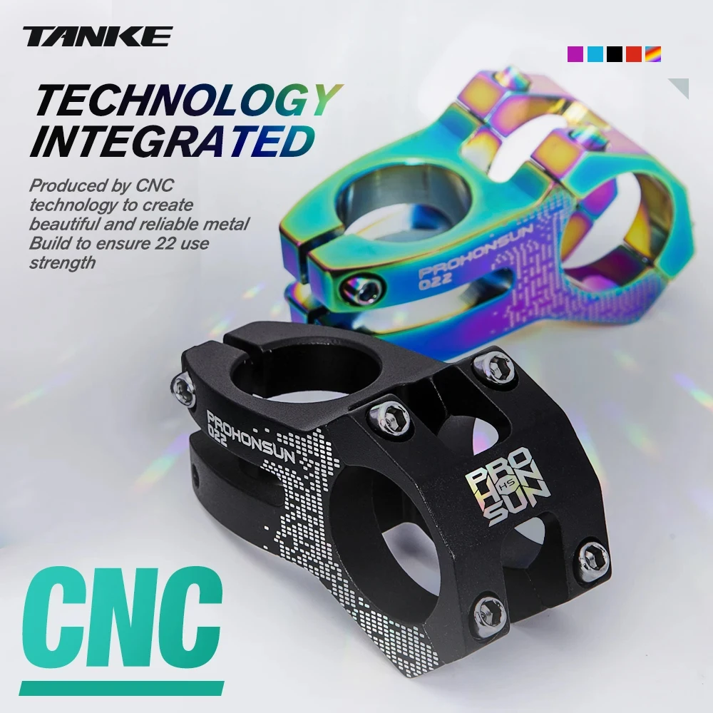 TANKE MTB Stem CNC Aluminum Alloy Bicycle Parts High-strength Short Handlebar 022 XC AM 25.4mm 28.6mm 31.8mm Road Bike Stem