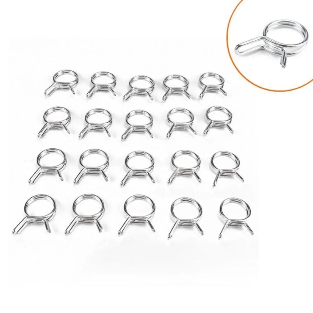 10Pcs 5mm-30mm Tube Hose Clamp Fuel Line Hose Tubing Spring Clips Clamps Kit Elastic Sealing Steel Buckle Water Pipe Hoop Set