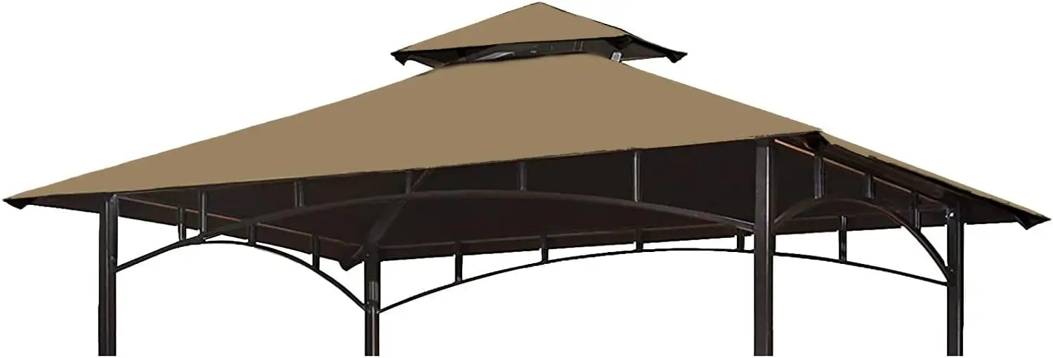 

Grill Gazebo Replacement Canopy Top - 5x8 Gazebo Roof Double Tiered Outdoor BBQ Roof Cover Grill Shelter Only Fit for Mode