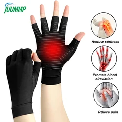 1Pair Arthritis Compression Gloves Women Men Relieve Hand Pain Swelling & Carpal Tunnel Fingerless for Typing,Support for Joints