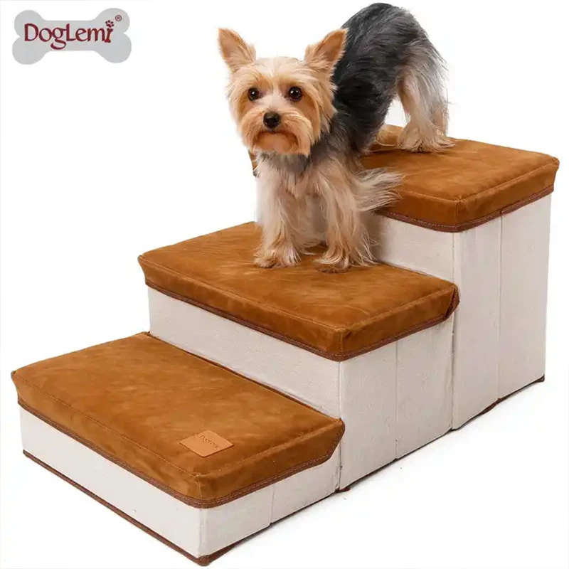 Folding Dog Puppy Ramp Ladder Foldable Pet Stairs Dog 3 Steps Storage Box pet stair,puppy ramp ladder,folding dog ramp